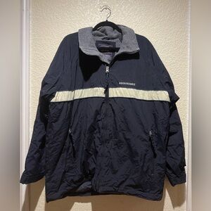 Abercrombie & Fitch Vintage Oversized Men's Navy and Gray Windbreaker Jacket